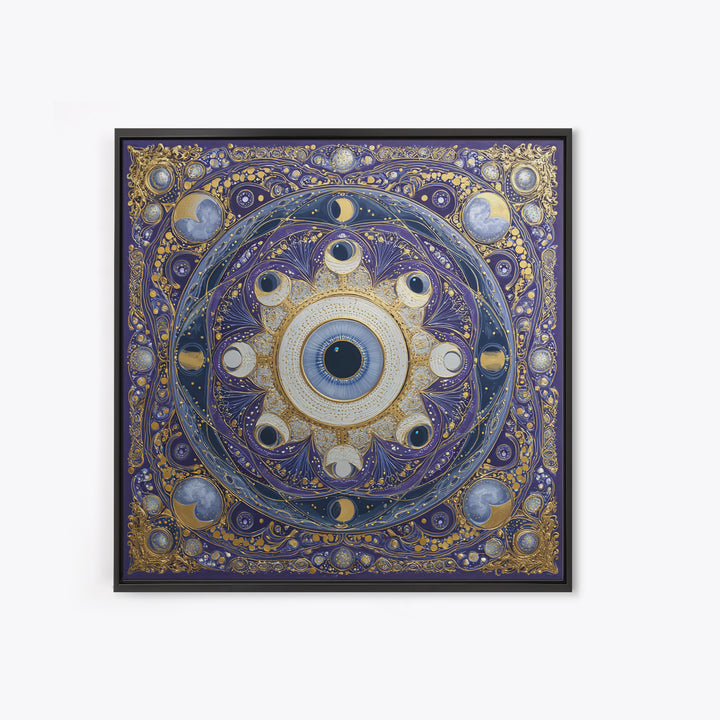 Mystic Eye Surrounded by Moons and Constellations Canvas Print, Celestial Art, Luxury Decor, Living Room Decor, Celestial, CEL-1x1-40