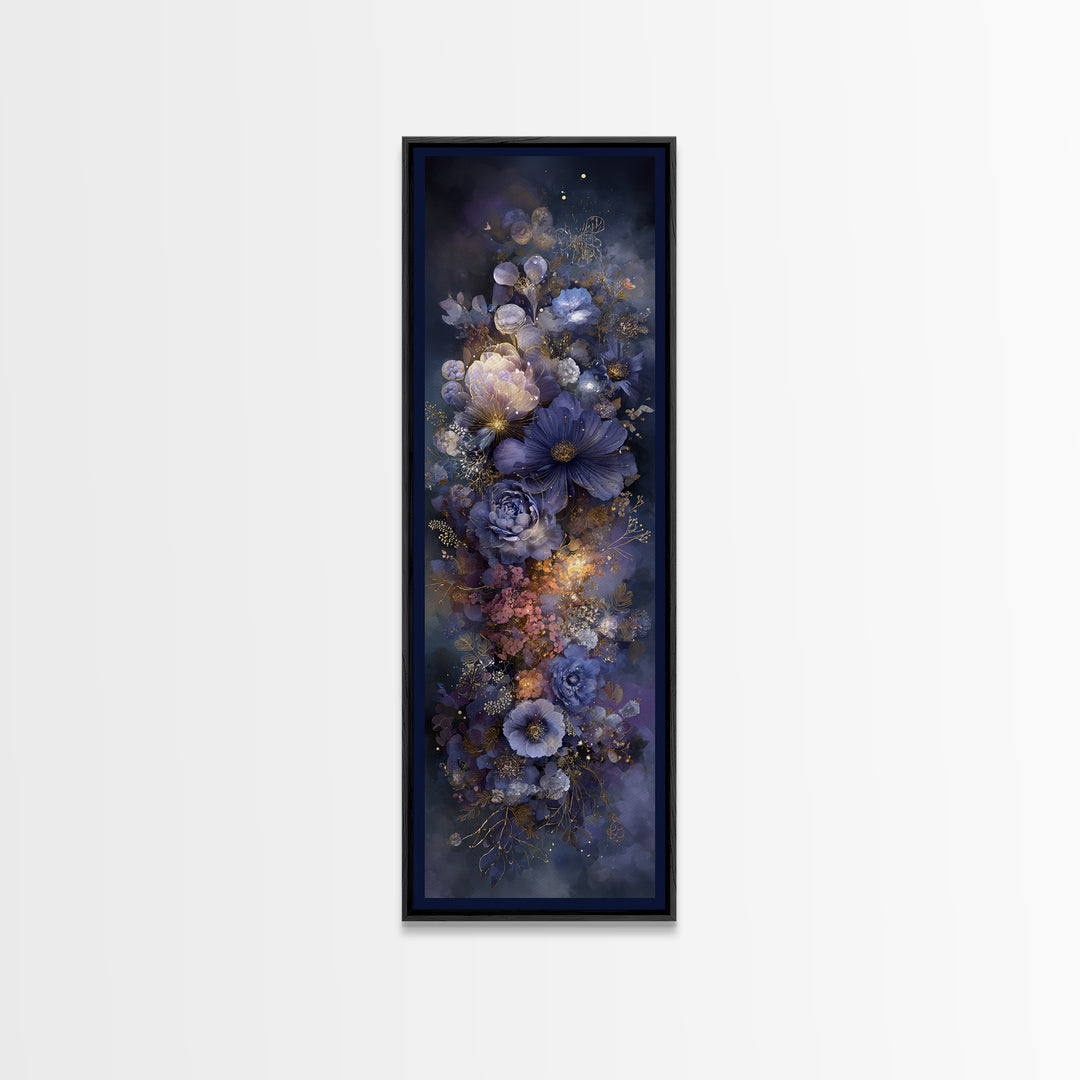 Planetary Botanical Wreath Canvas Print, Celestial Art, Downloadable Prints, Living Room Decor, Watercolor Art, Celestial, CEL-1x3-2