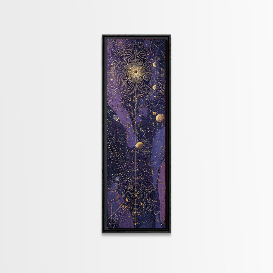 Twelve Small Moons Arranged as Elegant Pattern Canvas Print, Celestial Art, Living Room Decor, Abstract Art, Celestial, CEL-1x3-60