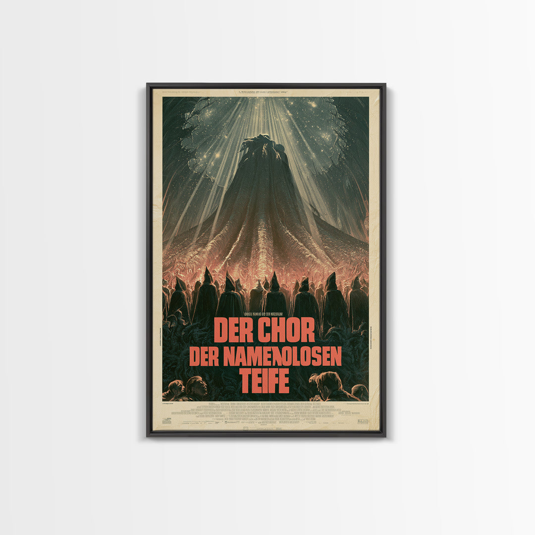 The Choir Of The Nameless Deep, German Language Horror Movie Poster, 1960s Horror Art, Lovecraftian Horror Poster, Framed Canvas Print