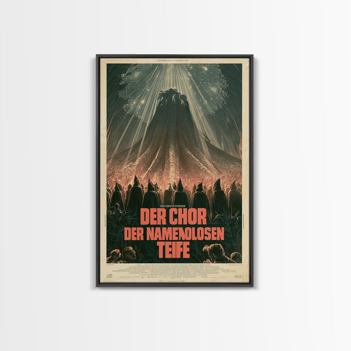 The Choir Of The Nameless Deep, German Language Horror Movie Poster, 1960s Horror Art, Lovecraftian Horror Poster, Framed Canvas Print