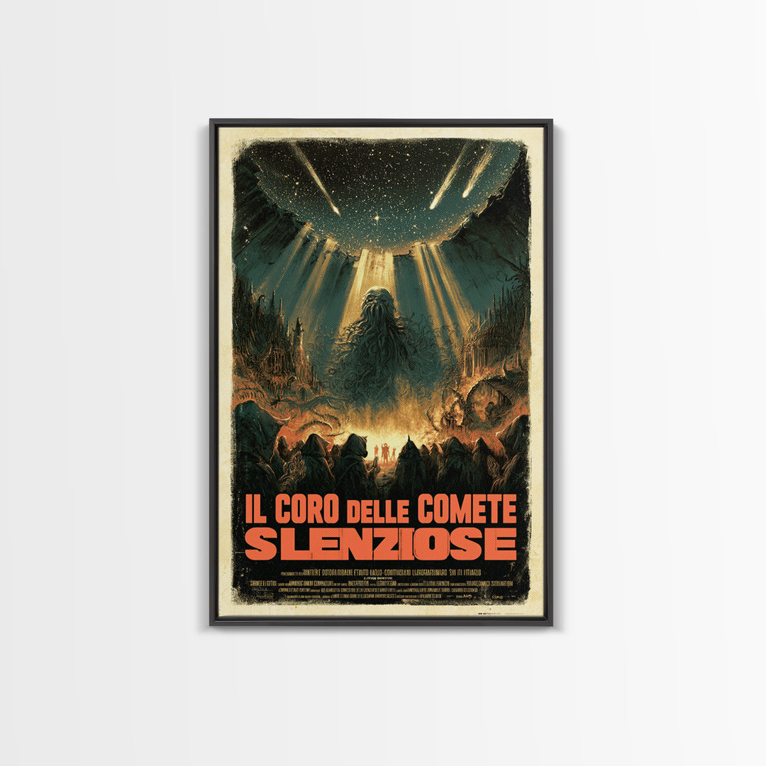 The Choir Of Silent Comets, Italian Language Horror Movie Poster, 1970s Horror Art, Lovecraftian Horror Poster, Framed Canvas Print