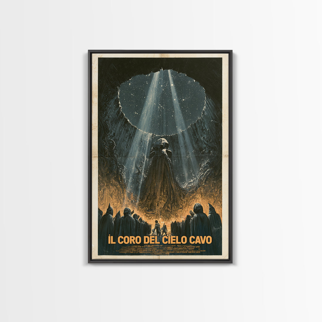 The Choir Of The Hollow Sky, Italian Language Horror Movie Poster, 1970s Horror Art, Eldritch Cinema Wall Art, Framed Canvas Print