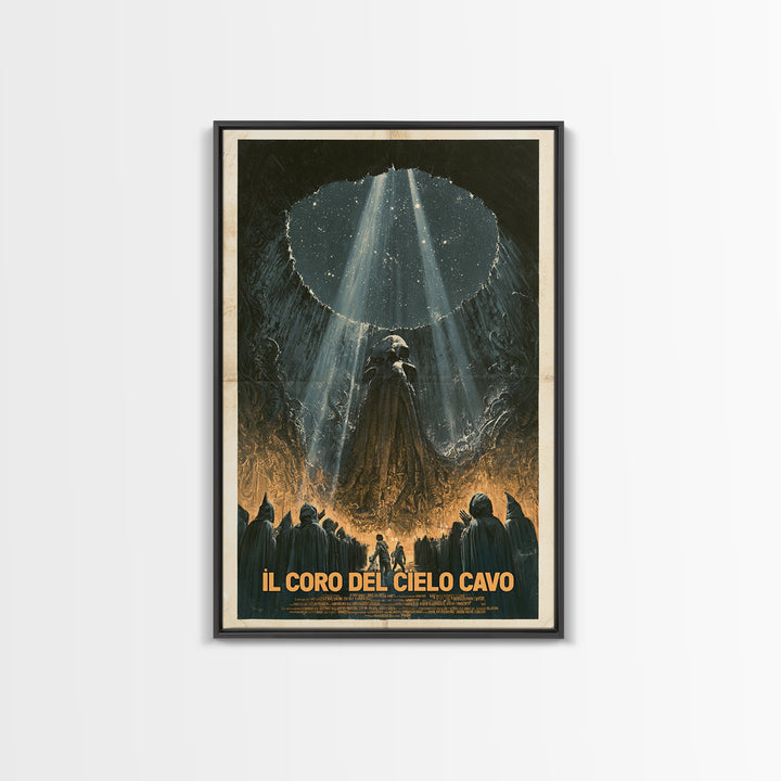 The Choir Of The Hollow Sky, Italian Language Horror Movie Poster, 1970s Horror Art, Eldritch Cinema Wall Art, Framed Canvas Print