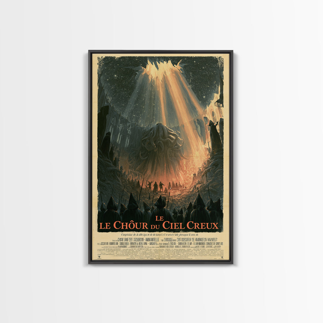 The Choir Of The Hollow Sky, French Language Horror Movie Poster, 1960s Horror Art, Cult Horror Poster, Framed Canvas Print