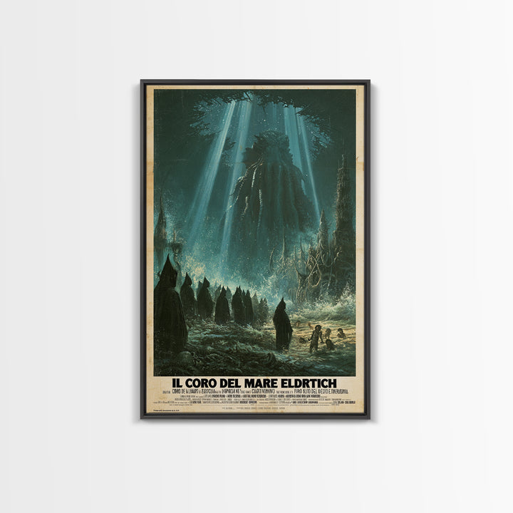 The Choir Of The Eldritch Sea, Italian Language Horror Movie Poster, 1970s Horror Art, Cult Horror Poster, Framed Canvas Print