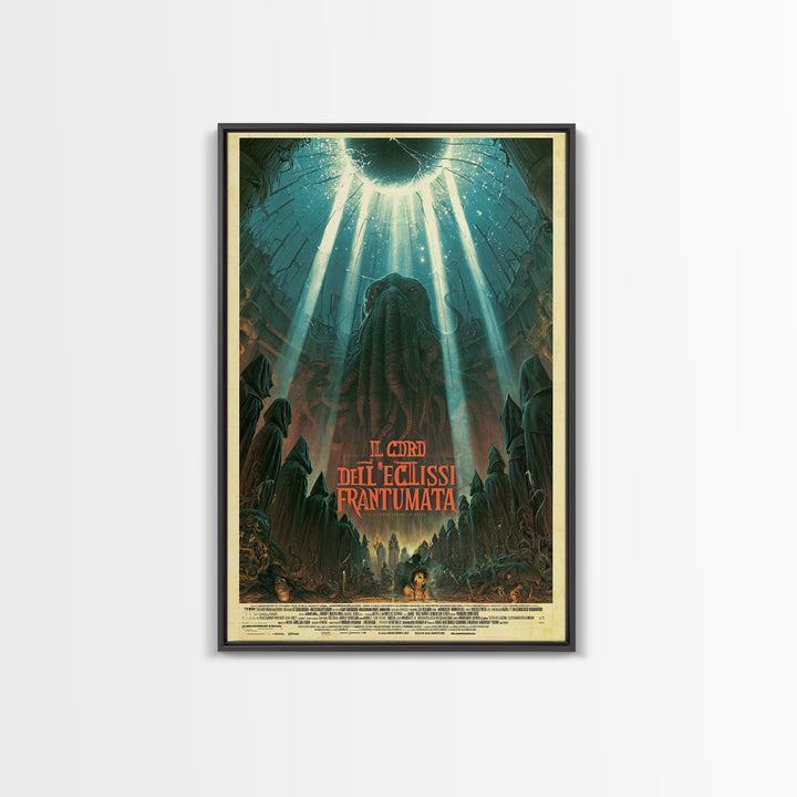 The Choir Of The Shattered Eclipse, Italian Language Horror Movie Poster, 1970s Horror Art, Lovecraftian Horror Poster, Framed Canvas Print