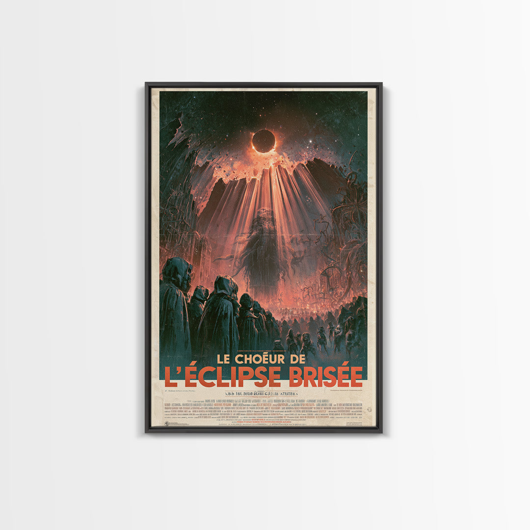 The Choir Of The Shattered Eclipse, French Language Horror Movie Poster, 1960s Horror Art, Cosmic Horror Movie Art, Canvas Print