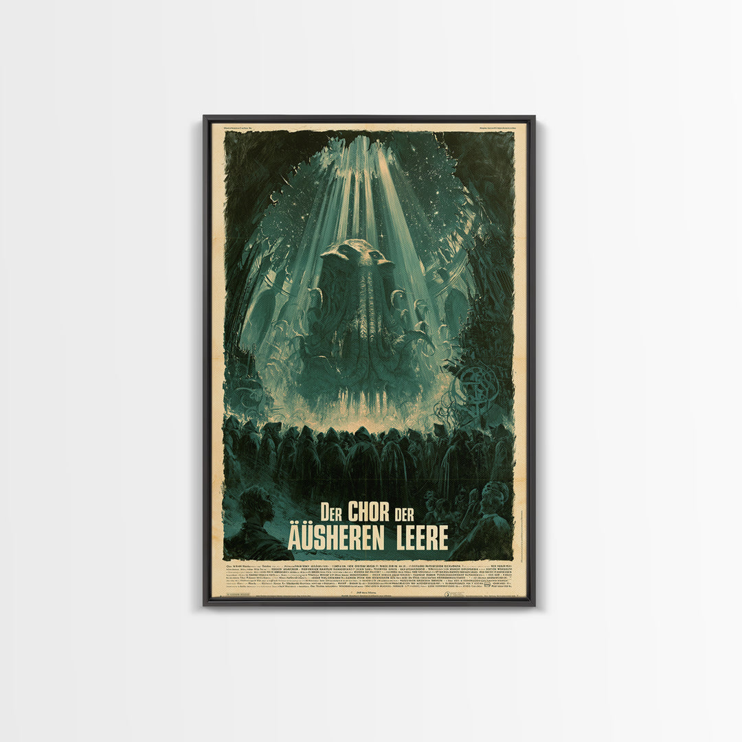 The Choir Of The Outer Void, German Language Horror Movie Poster, 1960s Horror Art, Lovecraftian Horror Poster, Framed Canvas Print