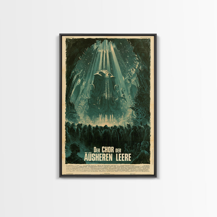 The Choir Of The Outer Void, German Language Horror Movie Poster, 1960s Horror Art, Lovecraftian Horror Poster, Framed Canvas Print