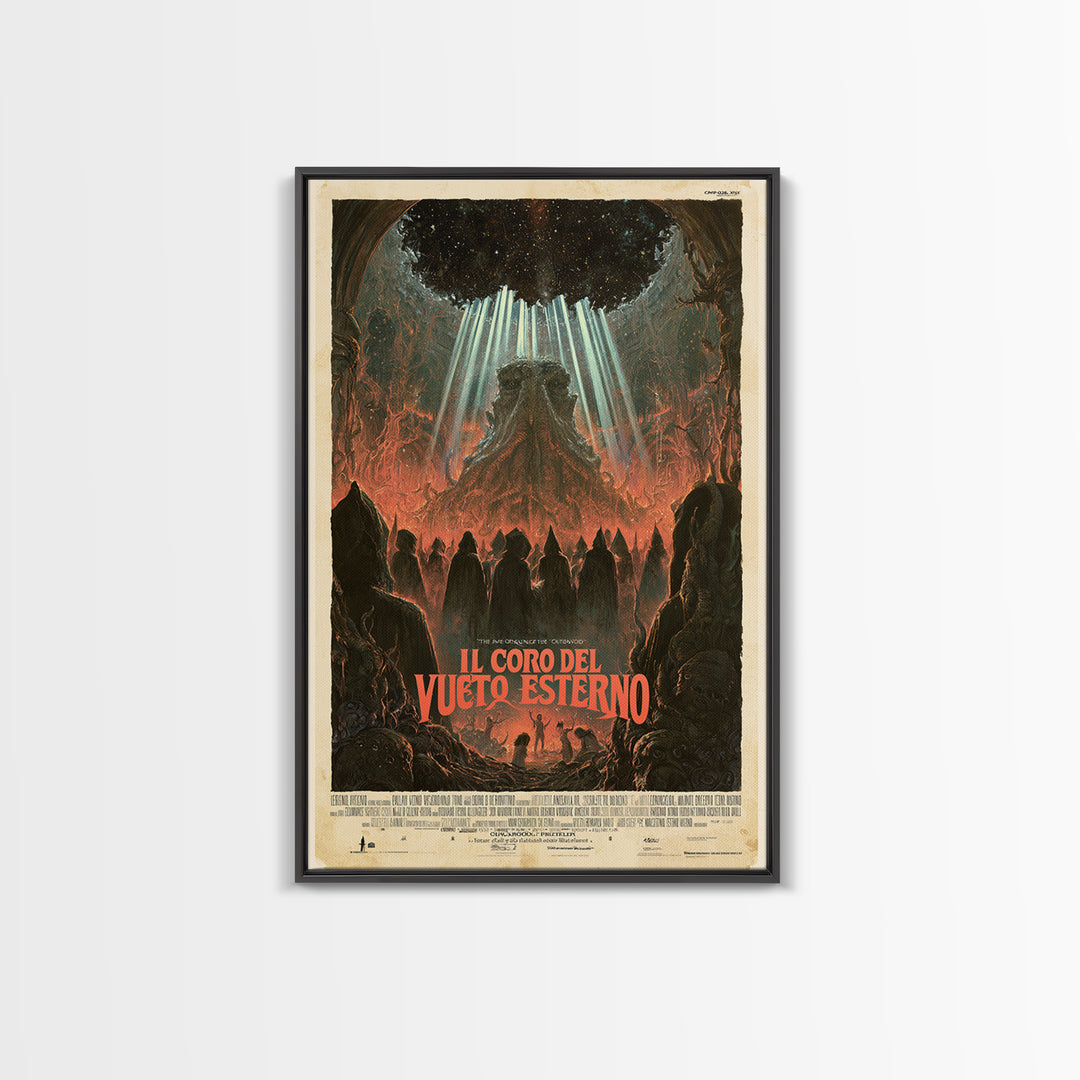 The Choir Of The Outer Void, Italian Language Horror Movie Poster, 1970s Horror Art, Lovecraftian Horror Poster, Framed Canvas Print