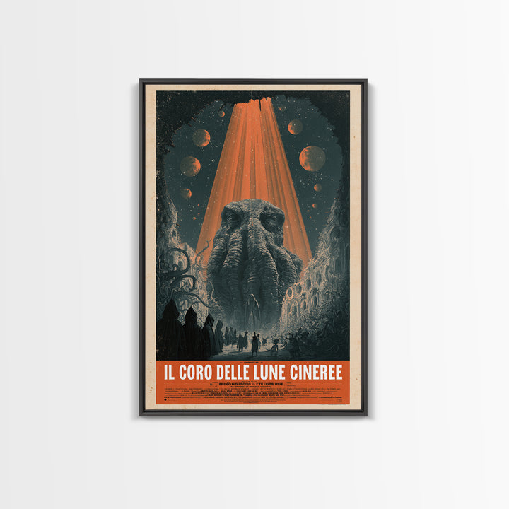 The Choir Of Ashen Moons, Italian Language Horror Movie Poster, 1970s Horror Art, Eldritch Cinema Wall Art, Framed Canvas Print