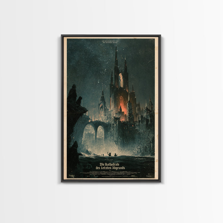 The Cathedral Of The Last Abyss, German Language Horror Movie Poster, 1960s Horror Art, Gothic Cinema Wall Art, Framed Canvas Print