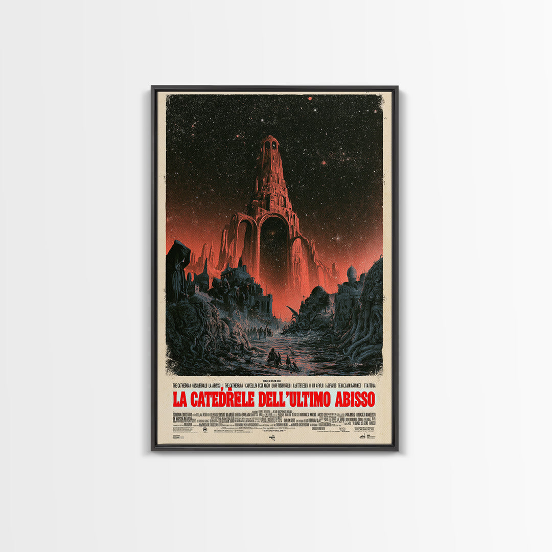 The Cathedral Of The Last Abyss, Italian Language Horror Movie Poster, 1970s Horror Art, Gothic Cinema Wall Art, Framed Canvas Print