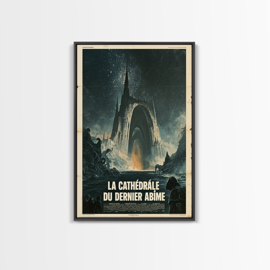 The Cathedral Of The Last Abyss, French Language Horror Movie Poster, 1960s Horror Art, Eldritch Cinema Wall Art, Framed Canvas Print