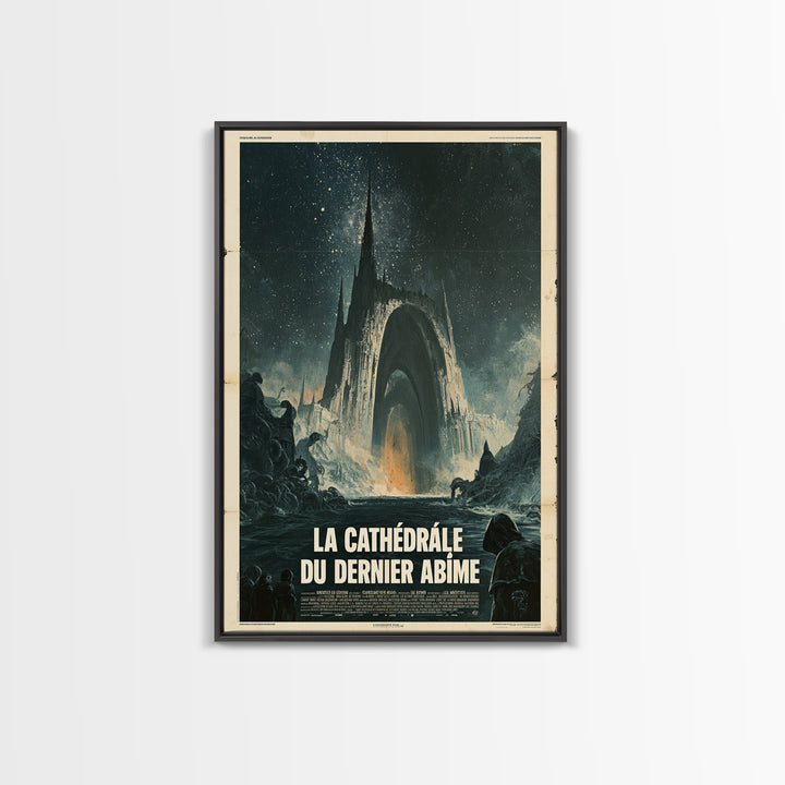 The Cathedral Of The Last Abyss, French Language Horror Movie Poster, 1960s Horror Art, Eldritch Cinema Wall Art, Framed Canvas Print
