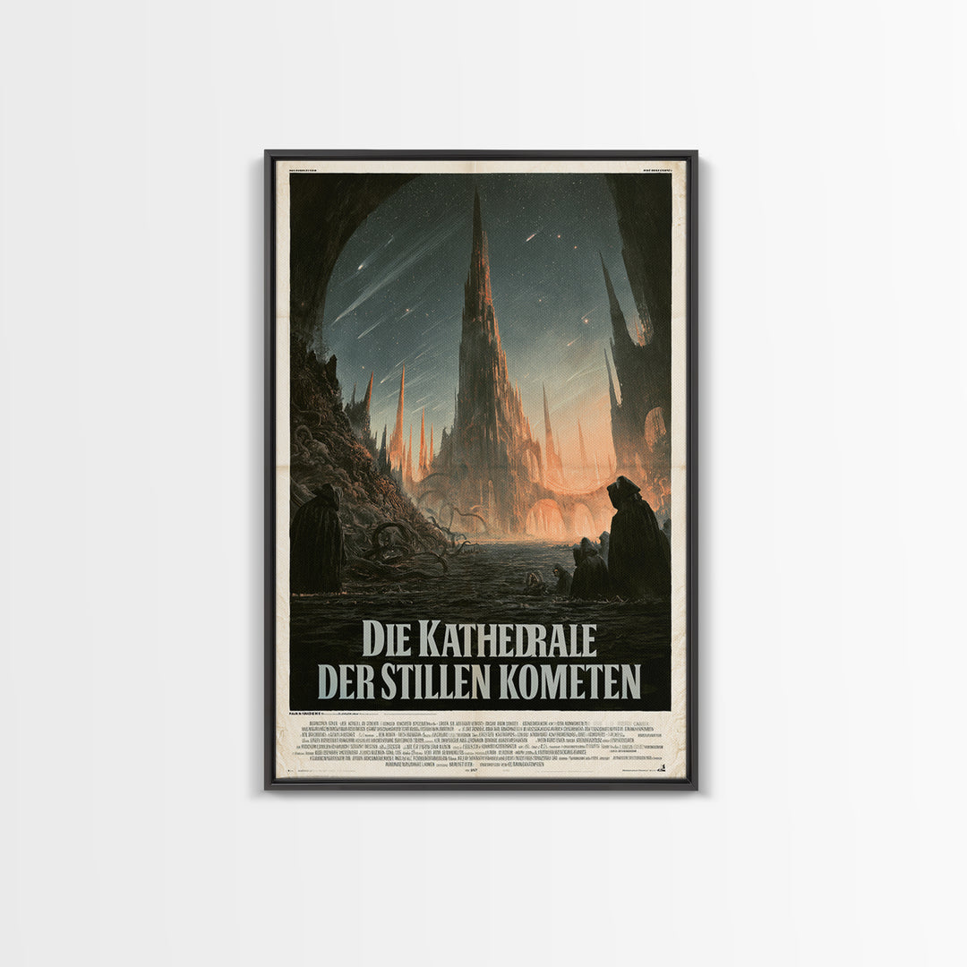 The Cathedral Of Silent Comets, German Language Horror Movie Poster, 1960s Horror Art, Retro Horror Movie Art, Canvas Print