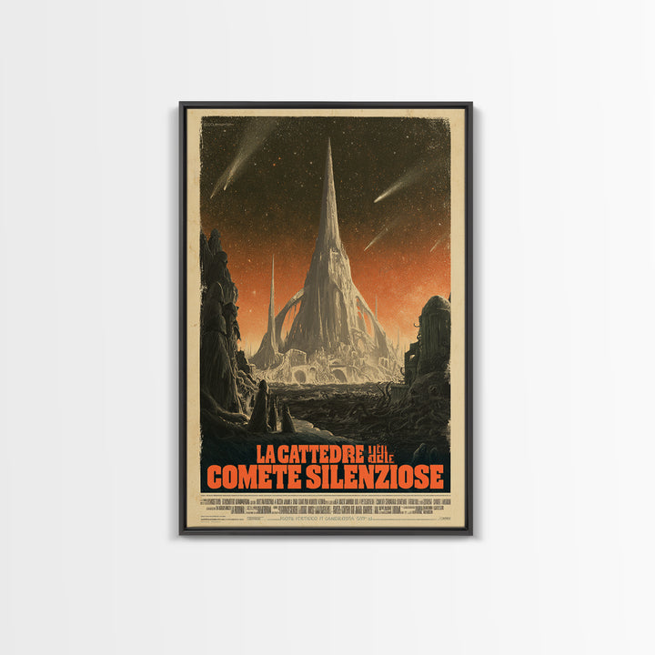 The Cathedral Of Silent Comets, Italian Language Horror Movie Poster, 1970s Horror Art, Lovecraftian Horror Poster, Framed Canvas Print