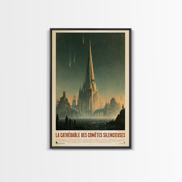 The Cathedral Of Silent Comets, French Language Horror Movie Poster, 1960s Horror Art, Cult Horror Poster, Framed Canvas Print