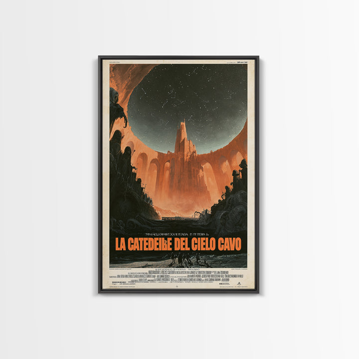 The Cathedral Of The Hollow Sky, Italian Language Horror Movie Poster, 1970s Horror Art, Eldritch Cinema Wall Art, Framed Canvas Print