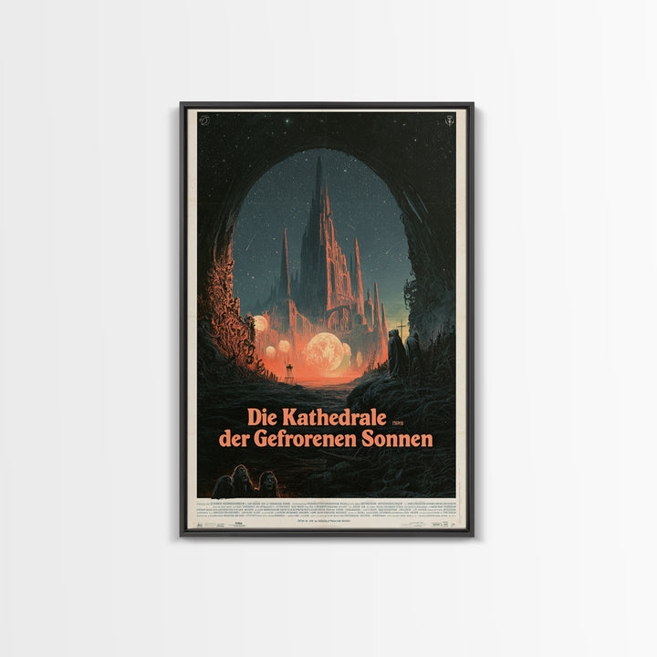 The Cathedral Of Frozen Suns, German Language Horror Movie Poster, 1960s Horror Art, Cult Horror Poster, Framed Canvas Print