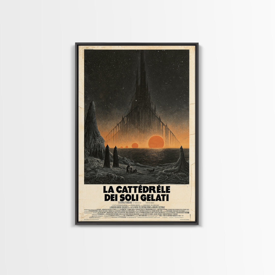 The Cathedral Of Frozen Suns, Italian Language Horror Movie Poster, 1970s Horror Art, Eldritch Cinema Wall Art, Framed Canvas Print