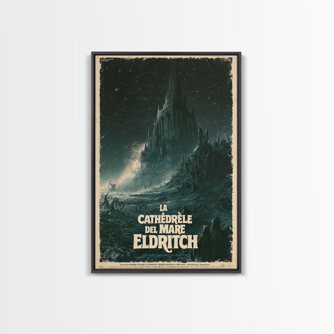 The Cathedral Of The Eldritch Sea, Italian Language Horror Movie Poster, 1970s Horror Art, Cult Horror Poster, Framed Canvas Print