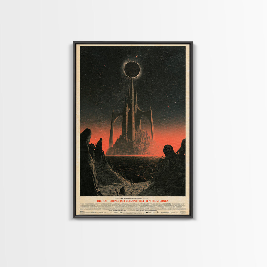 The Cathedral Of The Shattered Eclipse, German Language Horror Movie Poster, 1960s Horror Art, Retro Horror Movie Art, Canvas Print