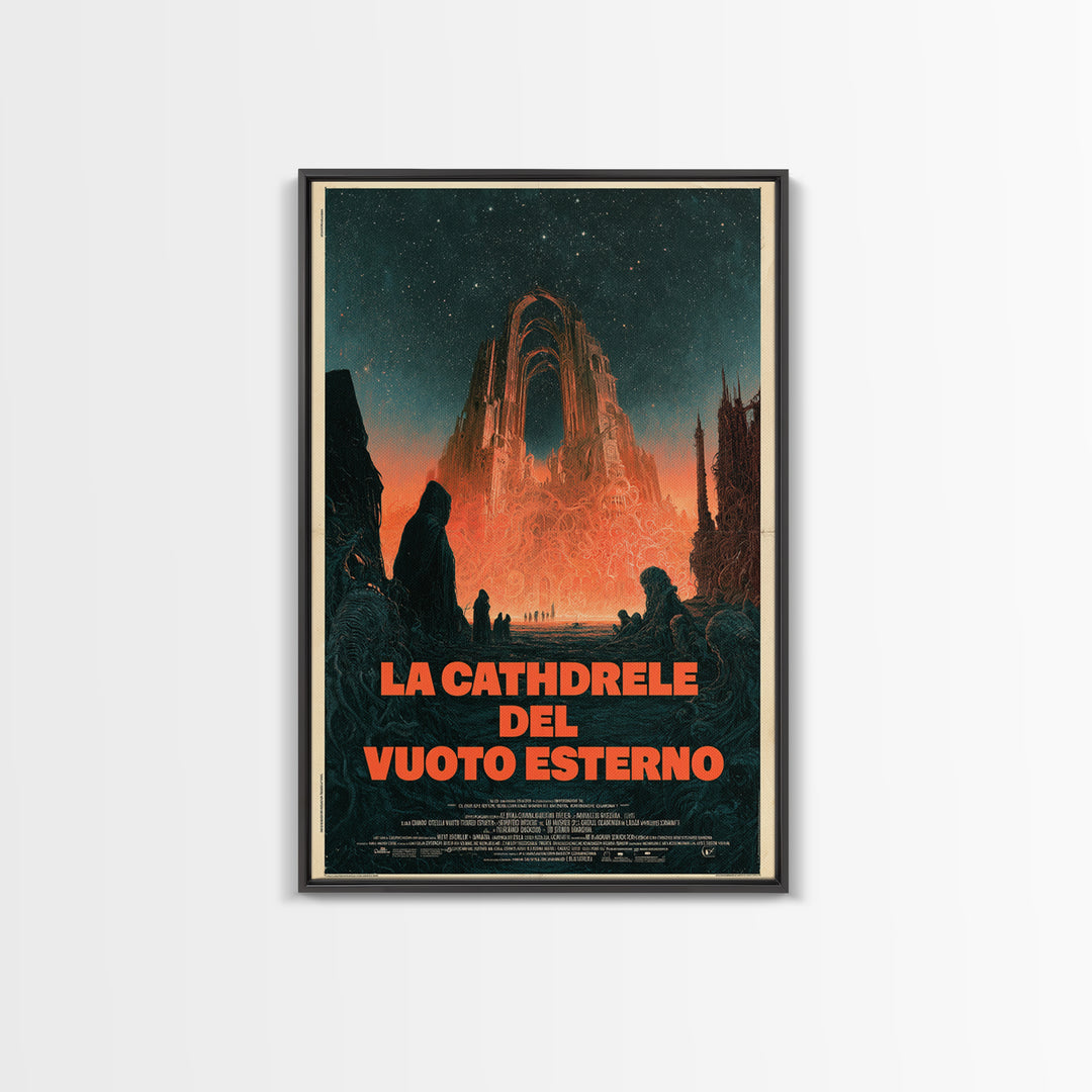 The Cathedral Of The Outer Void, Italian Language Horror Movie Poster, 1970s Horror Art, Eldritch Cinema Wall Art, Framed Canvas Print