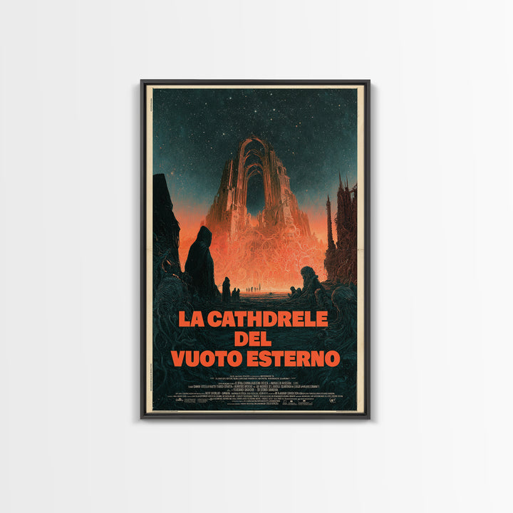 The Cathedral Of The Outer Void, Italian Language Horror Movie Poster, 1970s Horror Art, Eldritch Cinema Wall Art, Framed Canvas Print