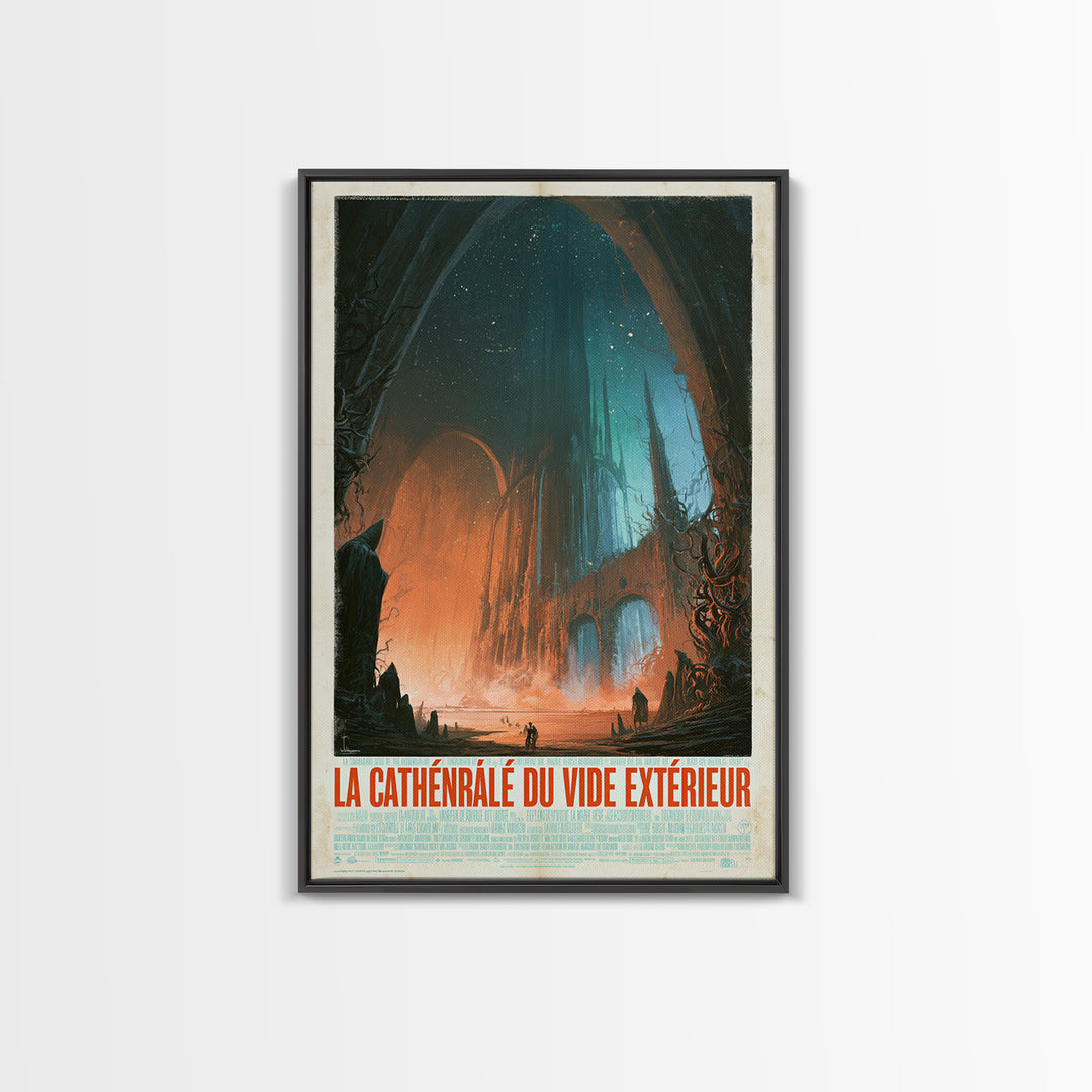 The Cathedral Of The Outer Void, French Language Horror Movie Poster, 1960s Horror Art, Lovecraftian Horror Poster, Framed Canvas Print