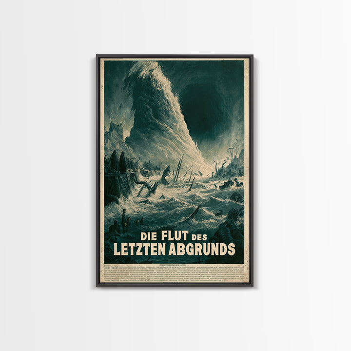 The Tide Of The Last Abyss, German Language Horror Movie Poster, 1960s Horror Art, Eldritch Cinema Wall Art, Framed Canvas Print
