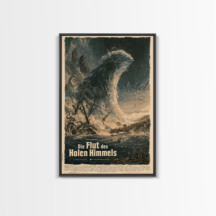 The Tide Of The Hollow Sky, German Language Horror Movie Poster, 1960s Horror Art, Gothic Cinema Wall Art, Framed Canvas Print
