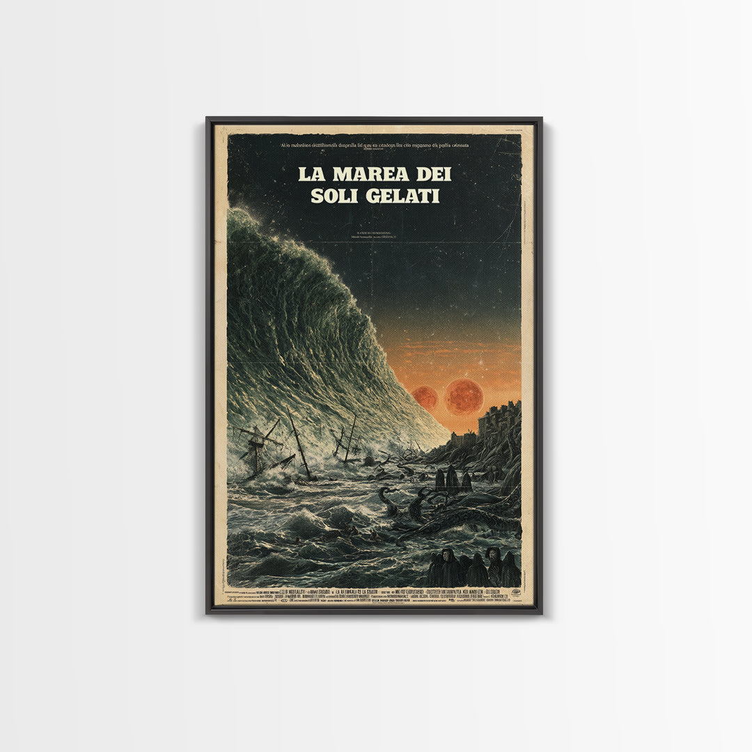 The Tide Of Frozen Suns, Italian Language Horror Movie Poster, 1970s Horror Art, Gothic Cinema Wall Art, Framed Canvas Print