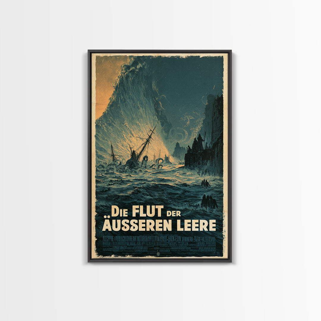 The Tide Of The Outer Void, German Language Horror Movie Poster, 1960s Horror Art, Eldritch Cinema Wall Art, Framed Canvas Print