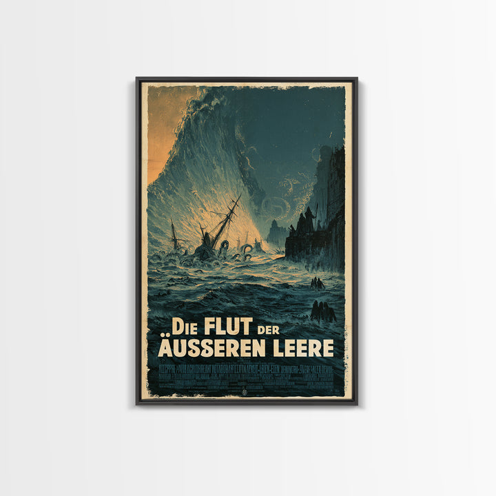 The Tide Of The Outer Void, German Language Horror Movie Poster, 1960s Horror Art, Eldritch Cinema Wall Art, Framed Canvas Print