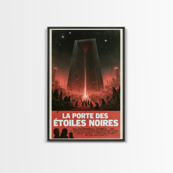 The Gate Of Black Stars, French Language Horror Movie Poster, 1960s Horror Art, Gothic Cinema Wall Art, Framed Canvas Print