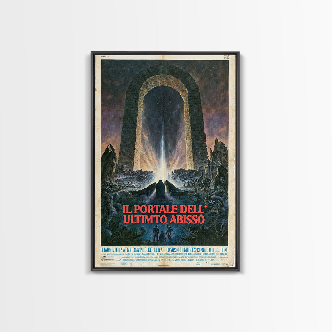 The Gate Of The Last Abyss, Italian Language Horror Movie Poster, 1970s Horror Art, Cult Horror Poster, Framed Canvas Print, Horror Wall Art