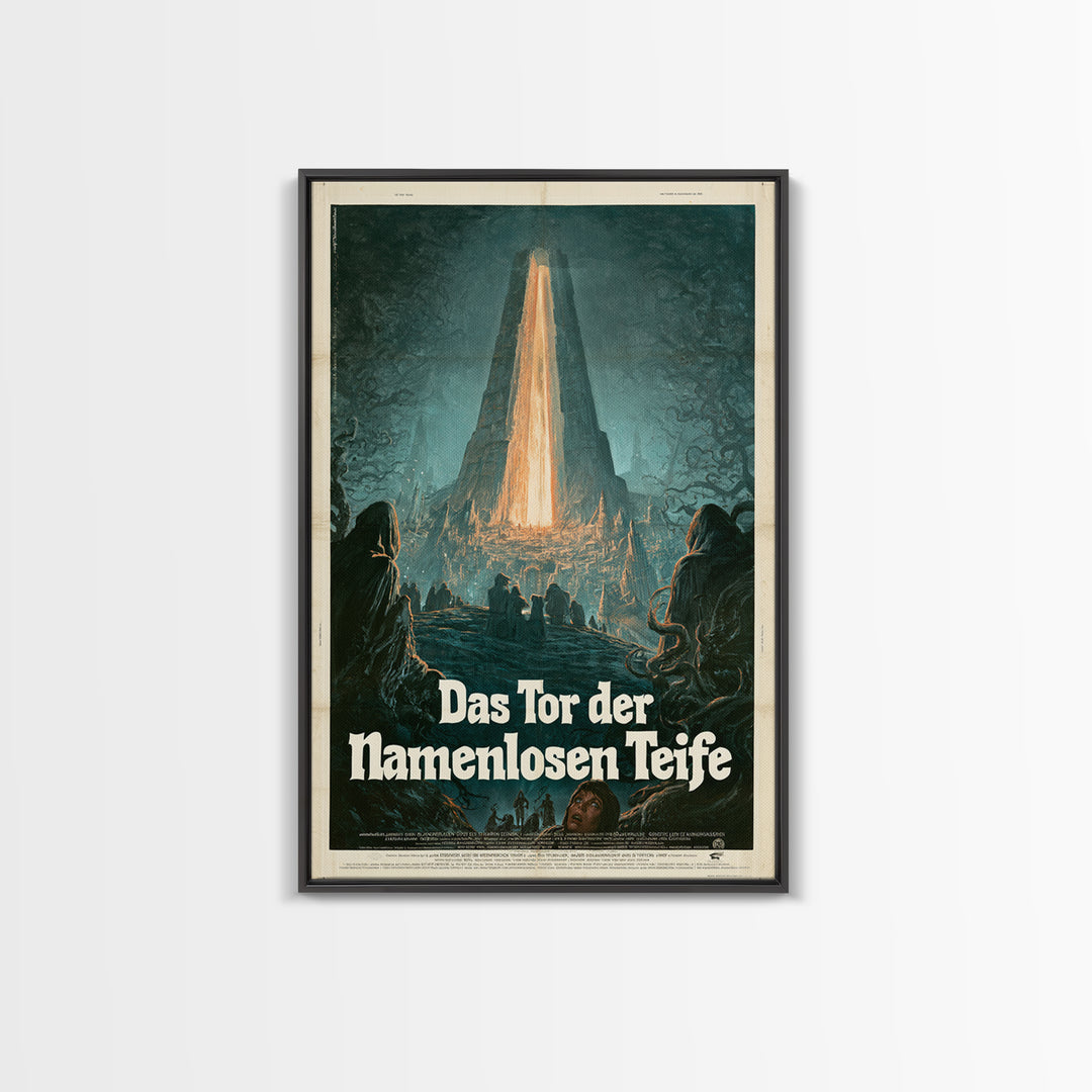 The Gate Of The Nameless Deep, German Language Horror Movie Poster, 1960s Horror Art, Classic Monster Poster, Canvas Print, Horror Wall Art