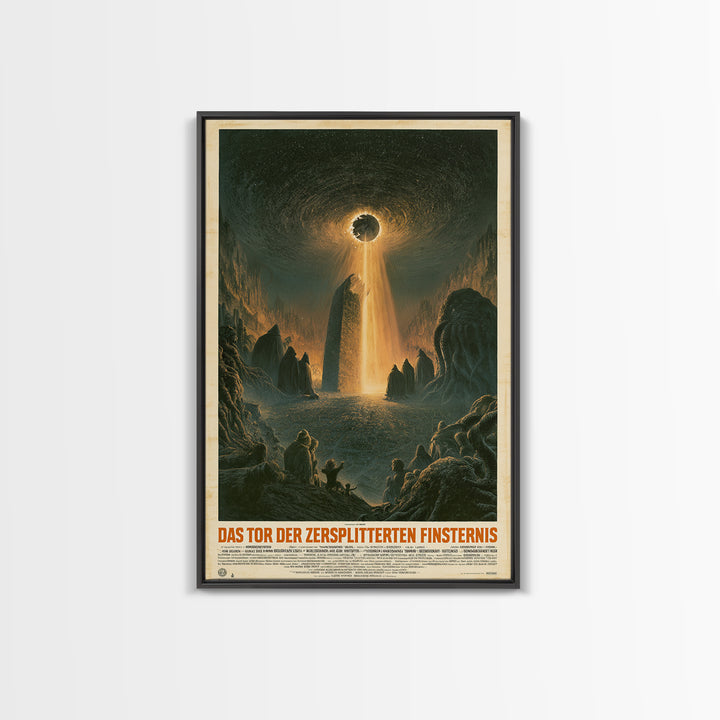 The Gate Of The Shattered Eclipse, German Language Horror Movie Poster, 1960s Horror Art, Lovecraftian Horror Poster, Framed Canvas Print