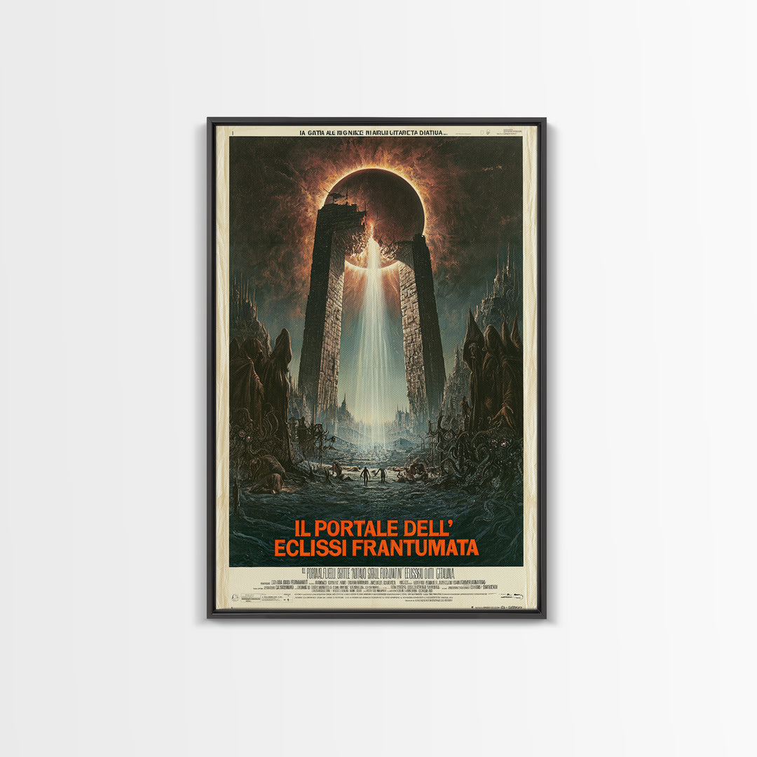 The Gate Of The Shattered Eclipse, Italian Language Horror Movie Poster, 1970s Horror Art, Retro Horror Movie Art, Canvas Print