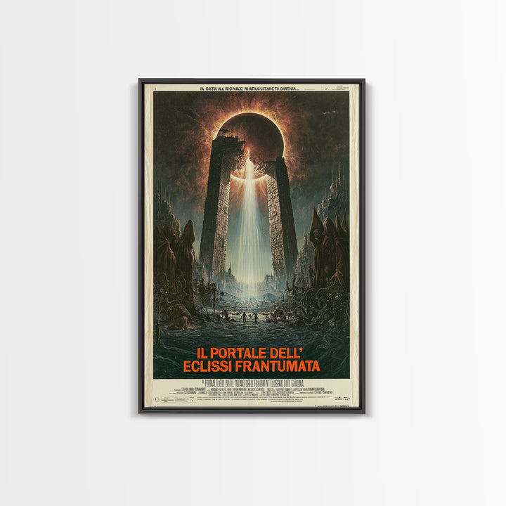 The Gate Of The Shattered Eclipse, Italian Language Horror Movie Poster, 1970s Horror Art, Retro Horror Movie Art, Canvas Print