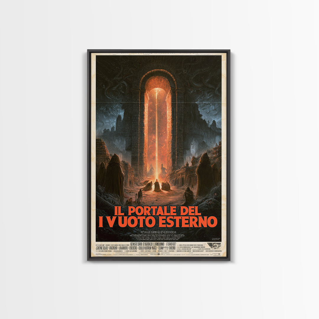 The Gate Of The Outer Void, Italian Language Horror Movie Poster, 1970s Horror Art, Eldritch Cinema Wall Art, Framed Canvas Print