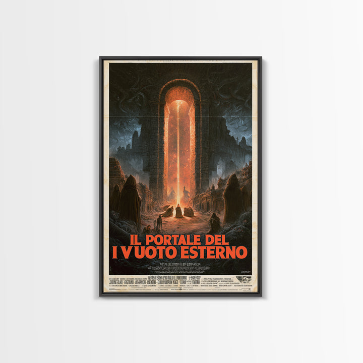 The Gate Of The Outer Void, Italian Language Horror Movie Poster, 1970s Horror Art, Eldritch Cinema Wall Art, Framed Canvas Print