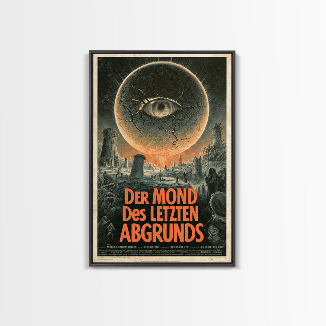 The Moon Of The Last Abyss, German Language Horror Movie Poster, 1960s Horror Art, Eldritch Cinema Wall Art, Framed Canvas Print