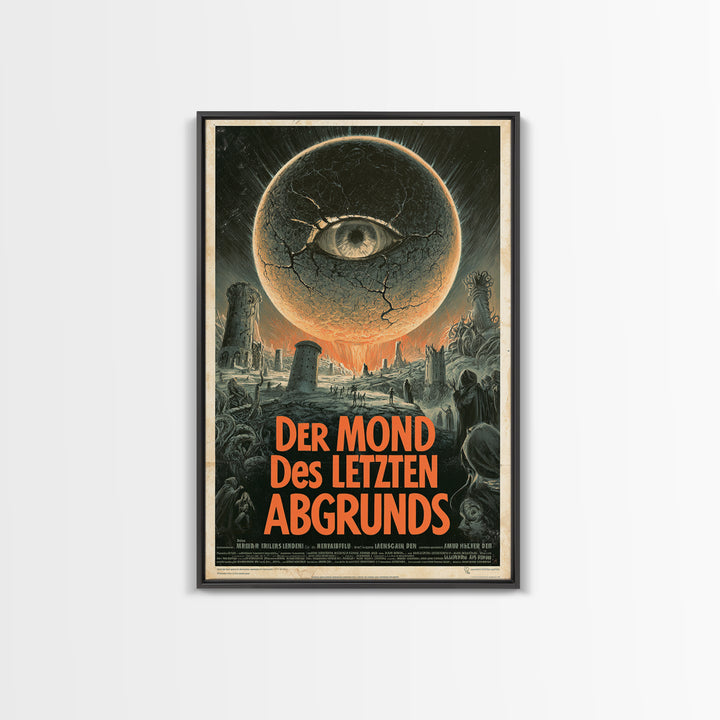 The Moon Of The Last Abyss, German Language Horror Movie Poster, 1960s Horror Art, Eldritch Cinema Wall Art, Framed Canvas Print