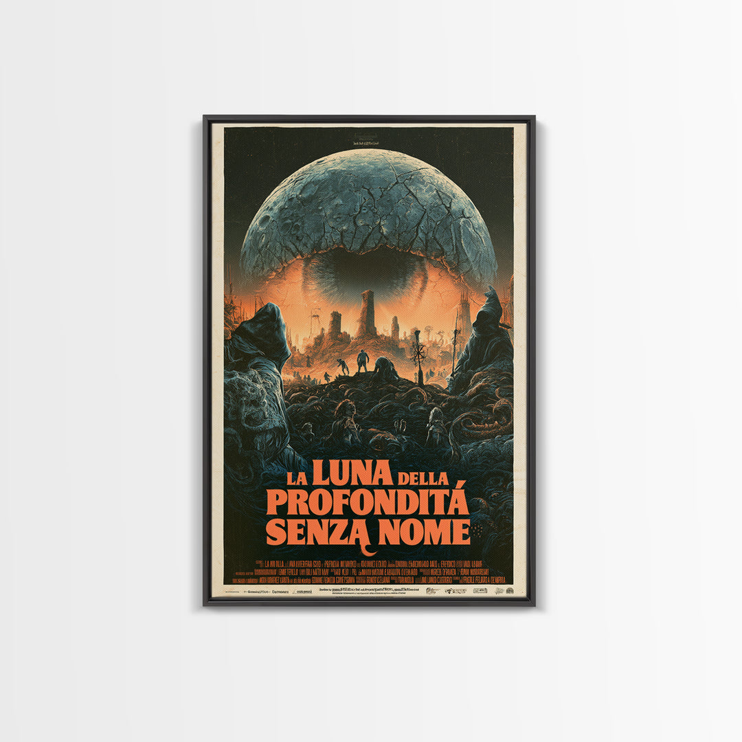 The Moon Of The Nameless Deep, Italian Language Horror Movie Poster, 1970s Horror Art, Gothic Cinema Wall Art, Framed Canvas Print