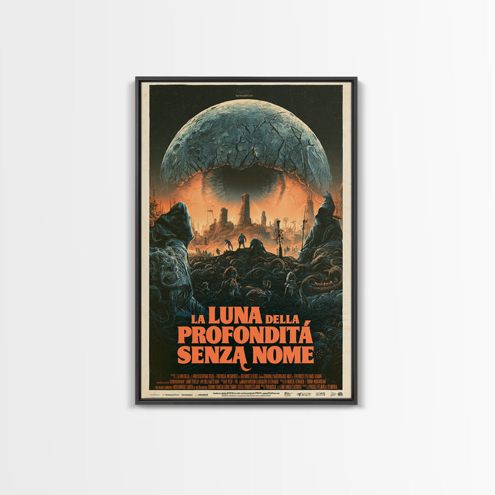 The Moon Of The Nameless Deep, Italian Language Horror Movie Poster, 1970s Horror Art, Gothic Cinema Wall Art, Framed Canvas Print