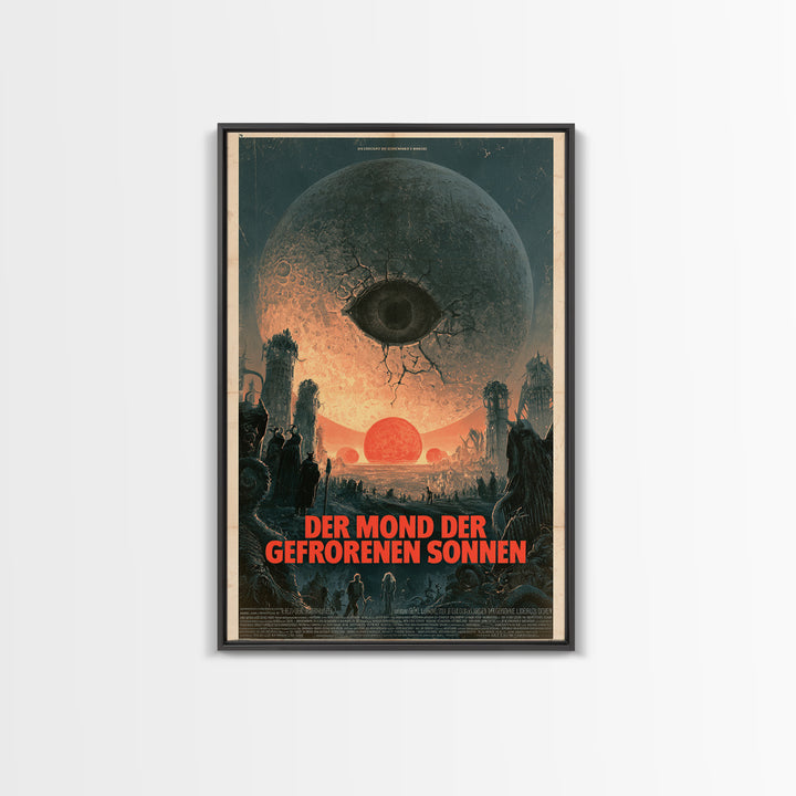 The Moon Of Frozen Suns, German Language Horror Movie Poster, 1960s Horror Art, Gothic Cinema Wall Art, Framed Canvas Print