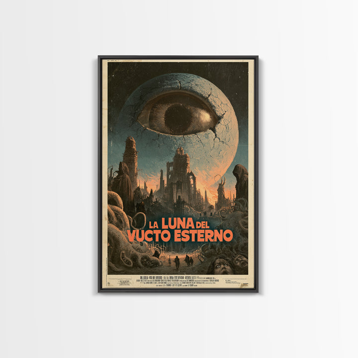 The Moon Of The Outer Void, Italian Language Horror Movie Poster, 1970s Horror Art, Gothic Cinema Wall Art, Framed Canvas Print